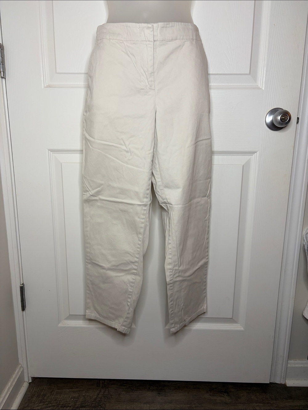 J. Jill Live-In Chino Pants Womens 10 Petite Beige Stretch Casual Ankle